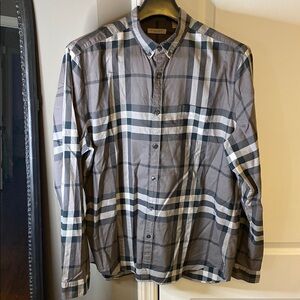 Men's Burberry Brit Gray Plaid Shirt
